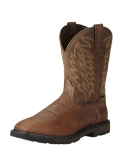 Ariat Groundbreaker Wide Square Toe Metguard Metguard Steel Toe Men's Work Boots Brown | WZRKM4072