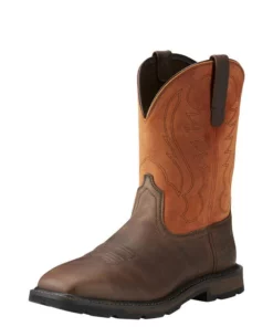 Ariat Groundbreaker Wide Square Toe Steel Toe Men's Work Boots Brown | YOLIT2704