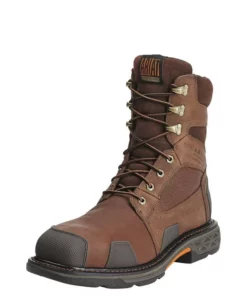 Ariat Overdrive 8" Wide Square Toe Waterproof Composite Toe Men's Work Boots Brown | VHZPW6129