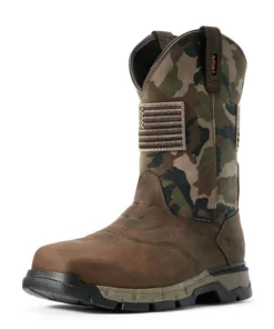 Ariat Rebar Flex Patriot Waterproof Composite Toe Men's Work Boots Dark Brown | LZCRX3617