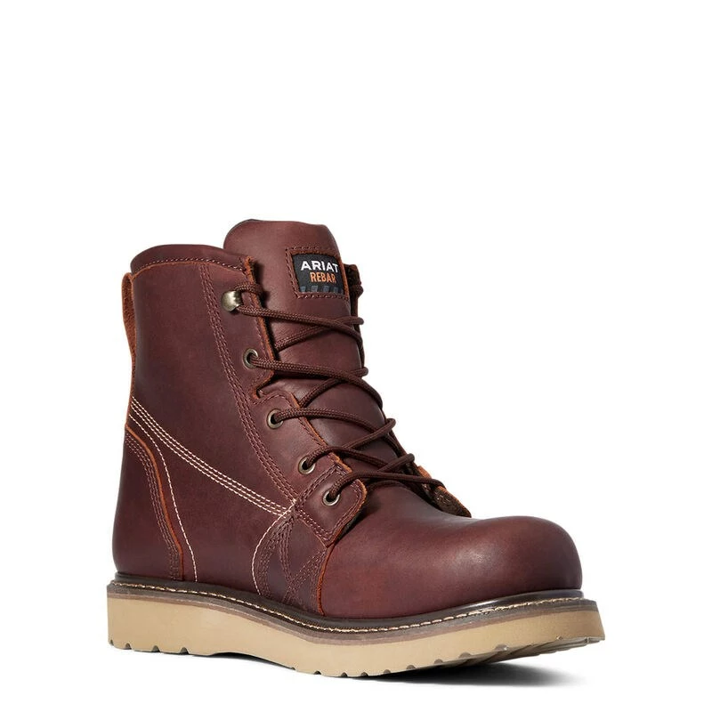 Ariat Rebar Wedge 6" Waterproof Men's Work Boots Copper | ATXYU1572 - Image 6