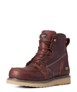 Ariat Rebar Wedge Moc Toe 6" Waterproof Men's Work Boots Copper | BPDGE7198
