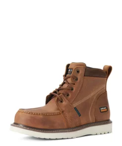 Ariat Rebar Wedge Moc Toe Waterproof Composite Toe Women's Work Boots Orange | VZDNK1460