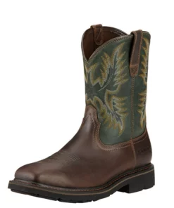 Ariat Sierra Wide Square Toe Steel Toe Men's Work Boots Dark Brown | KSUAV3294