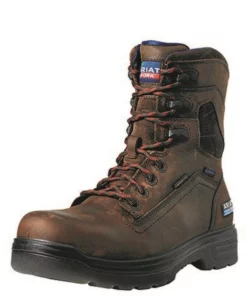 Ariat Turbo 8" Usa Assembled Waterproof Carbon Toe Men's Work Boots Brown | CTAJH1942