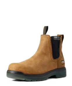 Ariat Turbo Chelsea Csa Waterproof Carbon Toe Men's Work Boots Brown | LBQRN8290