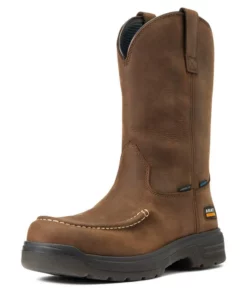 Ariat Turbo Moc Toe Waterproof Carbon Toe Men's Work Boots Beige | GFBQZ2578
