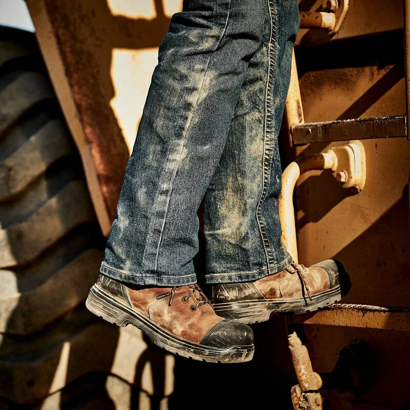 Ariat Turbo Outlaw 6" Waterproof Carbon Toe Men's Work Boots Brown | LFYDU1258 - Image 6