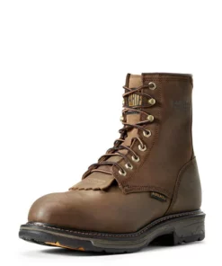 Ariat Workhog 8" Waterproof Composite Toe Men's Work Boots Brown | RZJOM9453