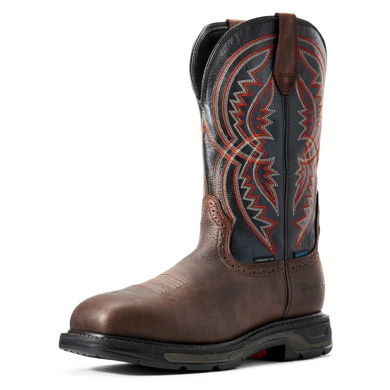Ariat Workhog Xt Coil Waterproof Carbon Toe Men's Work Boots Brown | AJEZS8273