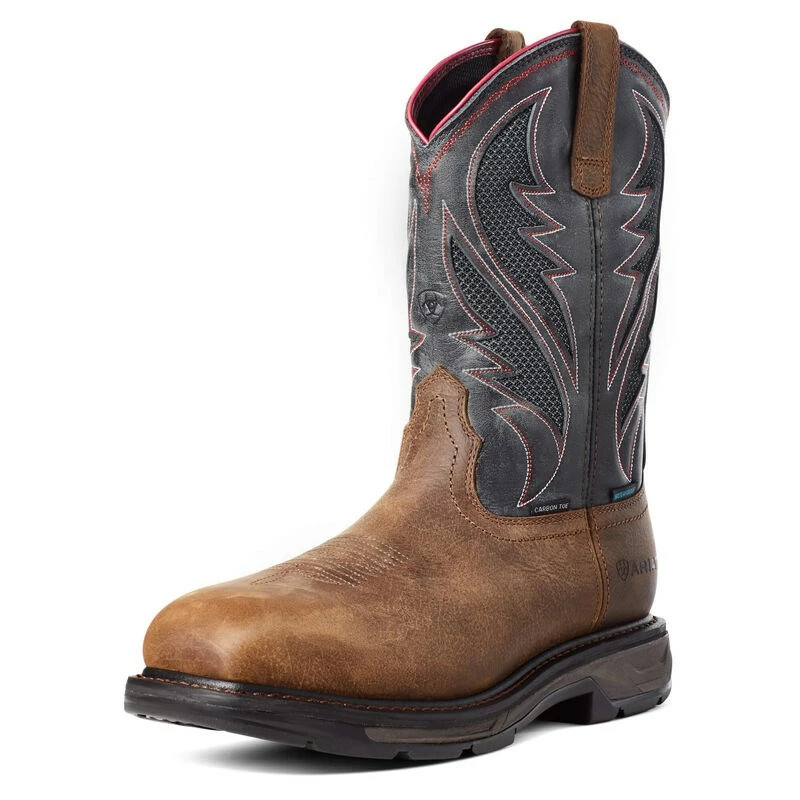 Ariat Workhog Xt Venttek Waterproof Carbon Toe Men's Work Boots Brown | KRWAH3859