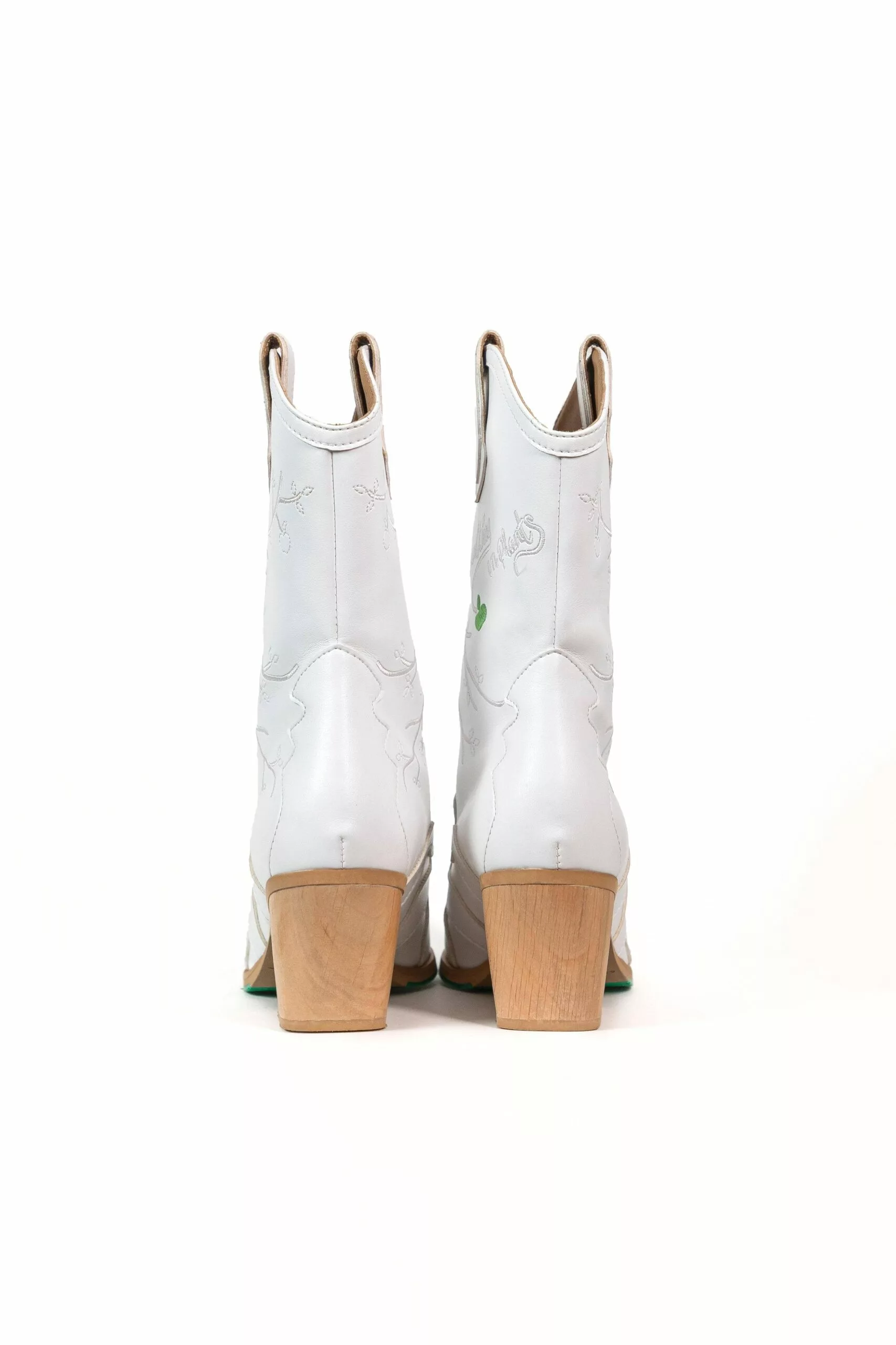 Sofie Vegan Apple Leather Western Boots | White - Image 6