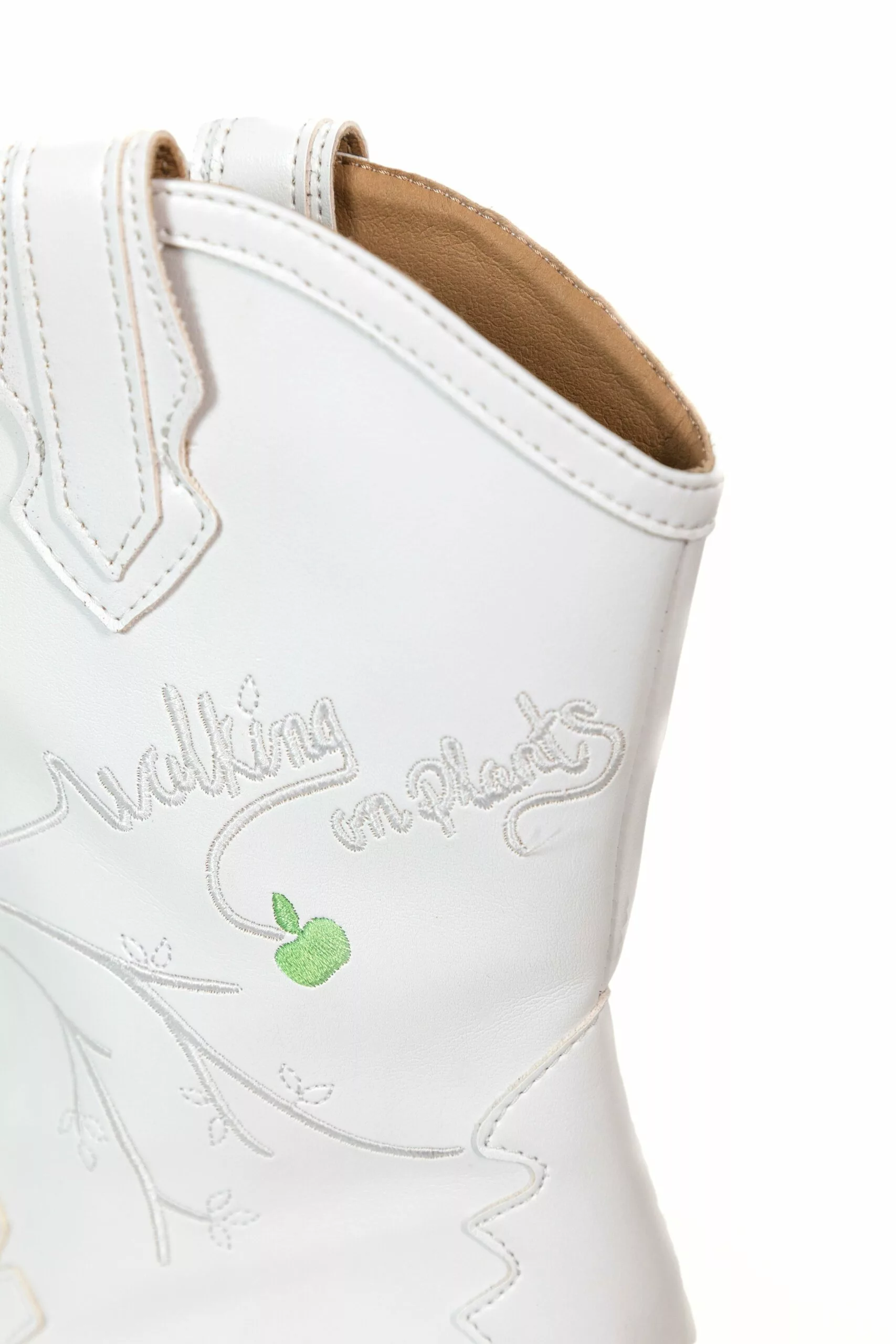 Sofie Vegan Apple Leather Western Boots | White - Image 5