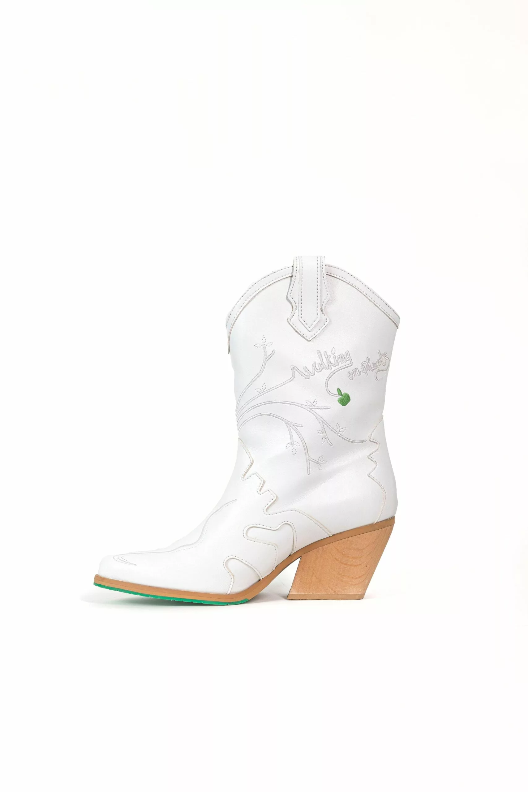 Sofie Vegan Apple Leather Western Boots | White - Image 7