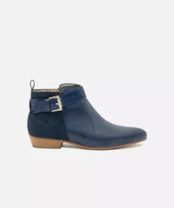 Olympe Women's Vegan Leather Buckle Boots | Blue