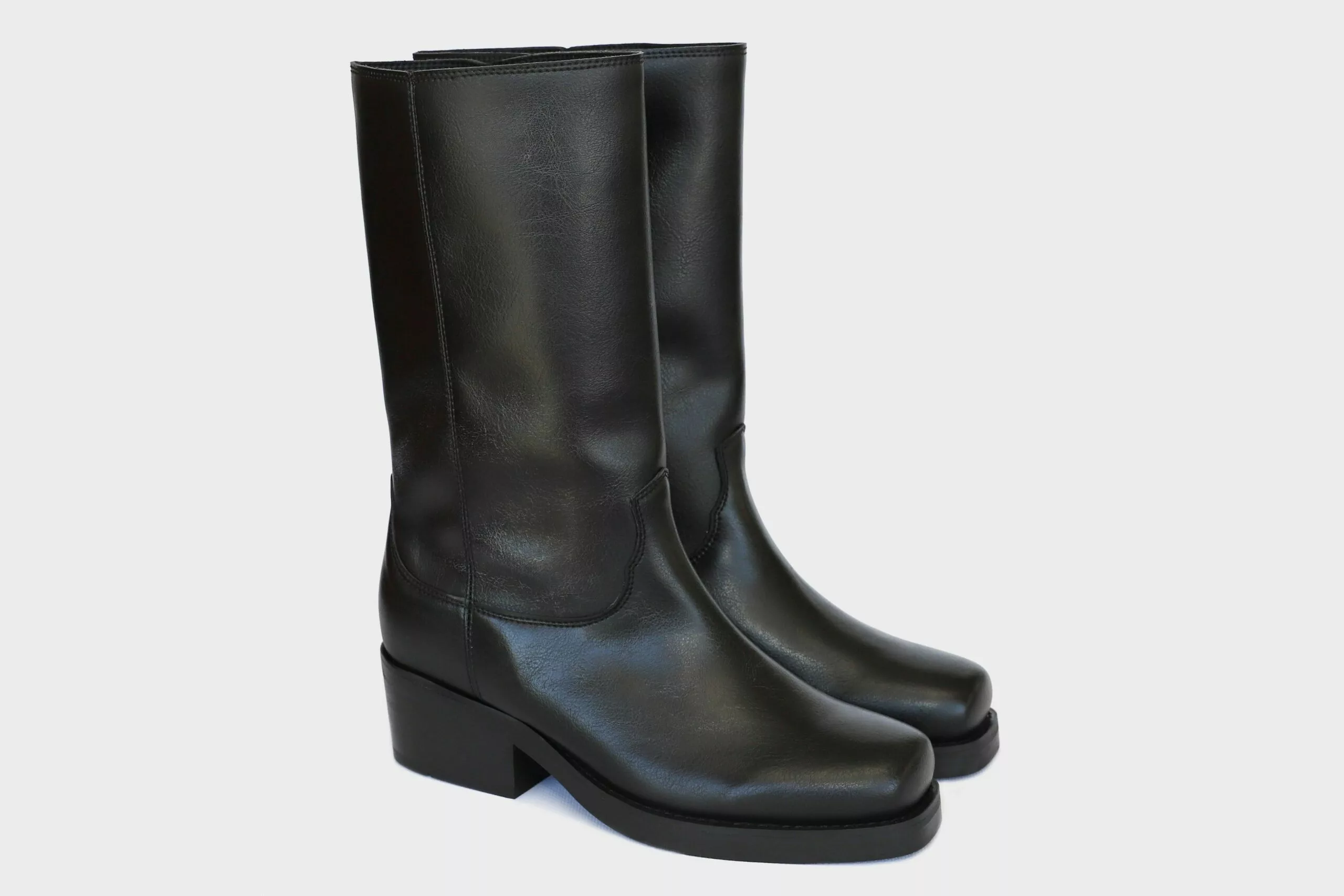 Willie High Top Vegan Leather Motorcycle Boots | Black - Image 2