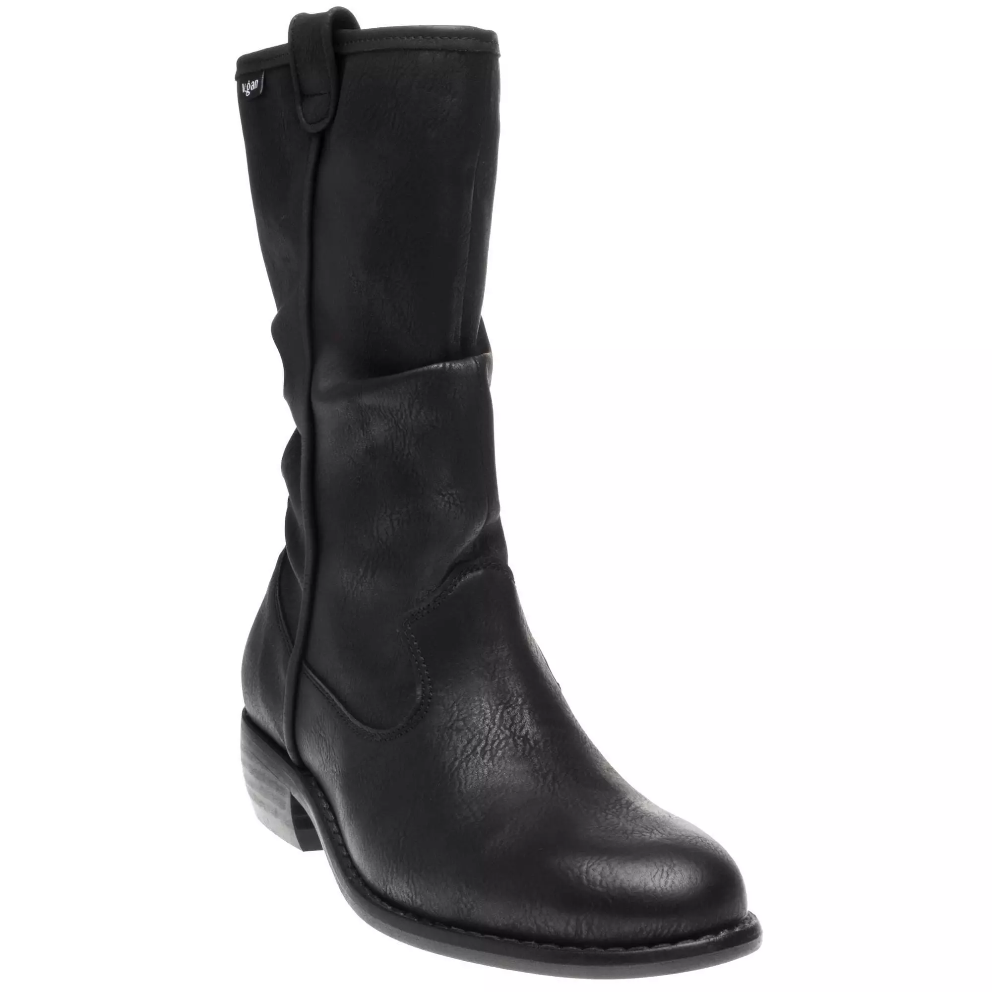 Hummus Women's Vegan Leather Mid Calf Boots | Black - Image 2